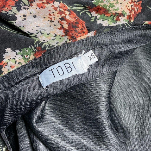 TOBI floral drop waist long sleeve mini dress - Picture 7 of 8